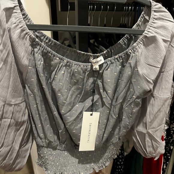 dance and marvel Tops - Dance & Marvel Light Gray Blouse